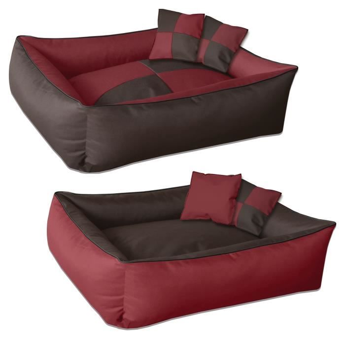 BedDog MAX QUATTRO 2en1 lit pour chien Panier corbeille coussin de chien [XXXL env. 150x110cm SULTAN (rouge/brun)]