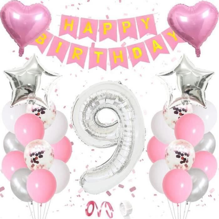 5 Ballons Anniversaire Fille 4 Ans - 1 Ballon Chiffre 40 Pouces + 4 Ballons Flocon De Neige - Aluminium Bleu Et Argent - Pour Fêtes D'hiver, Noël - 6