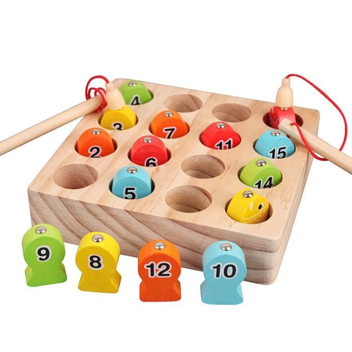Jeu De Peche Montessori Jouet de Peche a La Ligne Enfant Jeu de Magnetique Peche en Bois Educatif Jouet Enfant 3 4 5 6 Ans Cdiscount Jeux Jouets