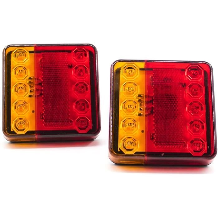 10 Feux De Position/contour LED 12-24V Rouge Pour Remorque, Camping-car
