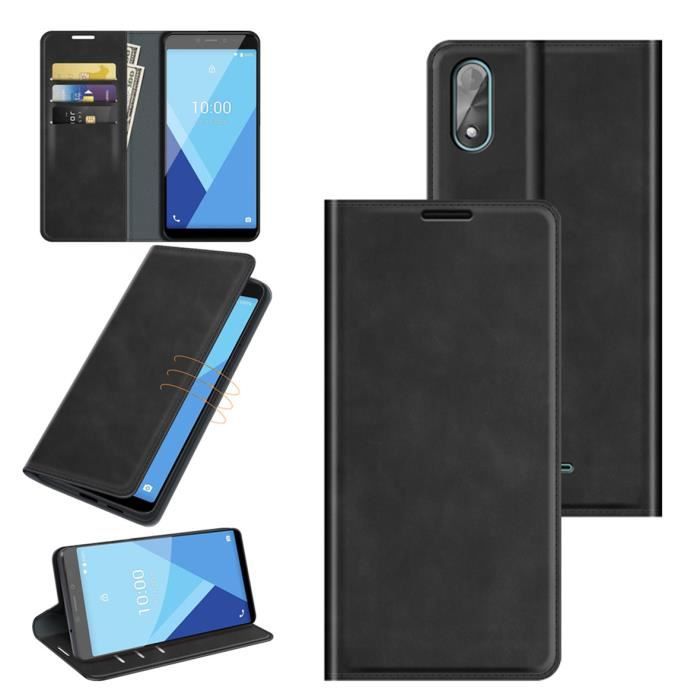 Etui Housse Wiko Y51 Noir en PU Cuir avec protection antichoc