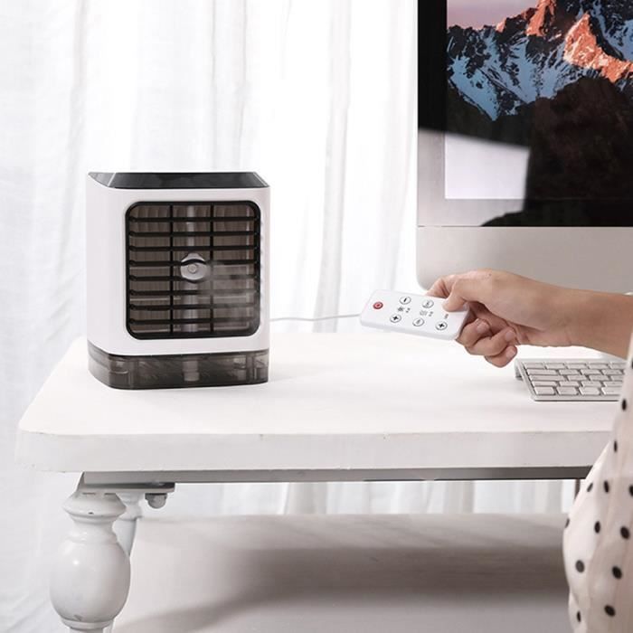 Climatiseur Portable, Refroidisseur D'air Personnel, Mini Refroidisseur D'air Portable Ventilateur De Climatisation Personnel Portable Refroidisseur Mobile 3 Vitesses (White