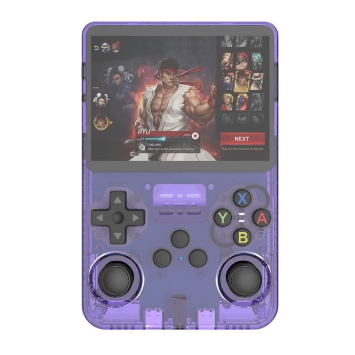 Console De Jeu R36S Rétro Portable Avec 128 Go Intégré Plus De 21 000 Jeux Classiques, Système Linux Open Source, écran IPS De 8,9 Cm, Lecteur Vidéo De Poche (violet Translucide, 128