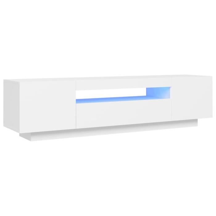 BET Meuble TV avec lumières LED Blanc 160x35x40 cm BET9306191916917