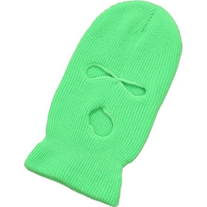 Cagoule Hiver 3 Trous FAMKIT - Tricotée Intégrale - Ski, Cyclisme, Randonnée - Blanc