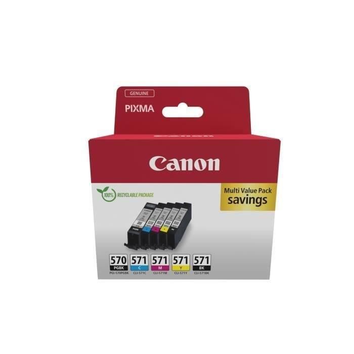Multipack cartouches dencre - CANON - PGI-570 Noir + CLI-571 Noir/Cyan/Magenta/Jaune