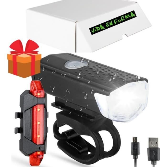 Kit De Lumières Avant Et Arrière USB Rechargeable Pour Vélo - Étanche, Clignotant - Pour VTT, Ville, Sécurité