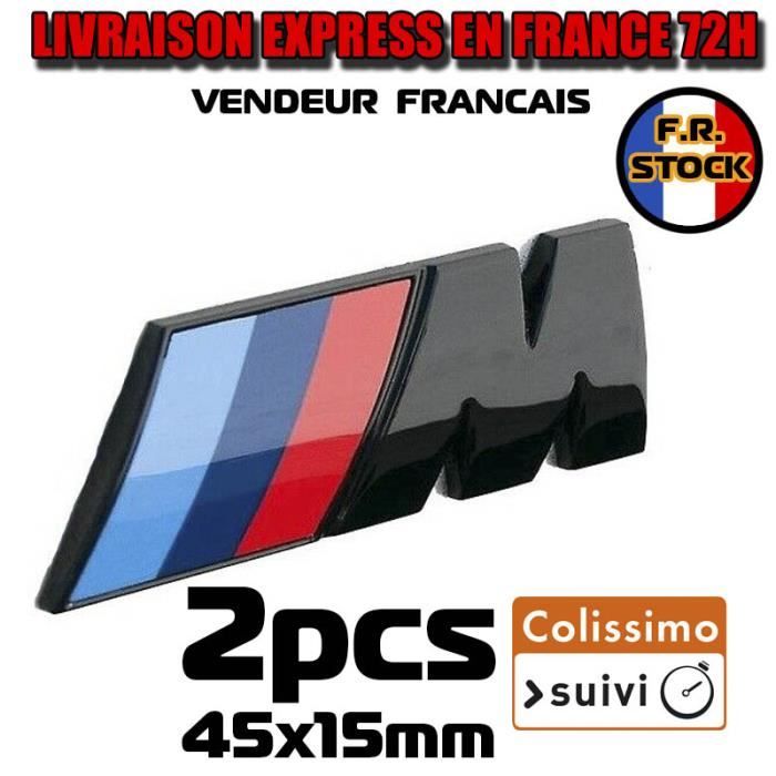 Logo M BMW Noir Sigle 3D Sport 45 mm Embleme Badge Malle Série 1 2 3 4 5