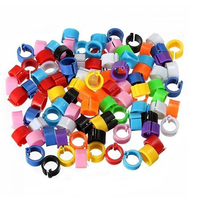 Comparer les prix de Bagues à pied des oiseaux 100 pcs 8 mm Coloré Identification Plastique Identification Bague Marquage pour pigeons Poussins Bantams e