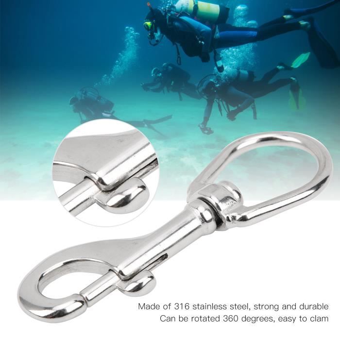 Crochet De PlongéE En Acier Inoxydable à Double Boulon Extremite Pour La Sous Marine Laisse Animaux Compagnie Sangle Camera Porte Cles Hamac~p143239161