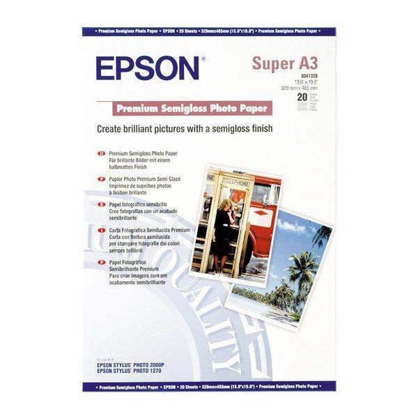 Papier photo brillant EPSON Premium - 20 feuilles - A3+ - 250g/m2