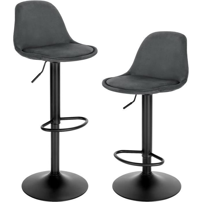 Lot De 2 Tabourets De Bar Empilables | Hauteur Assise 76 Cm, Métal Noir | Style Industriel, Capacité 150 Kg