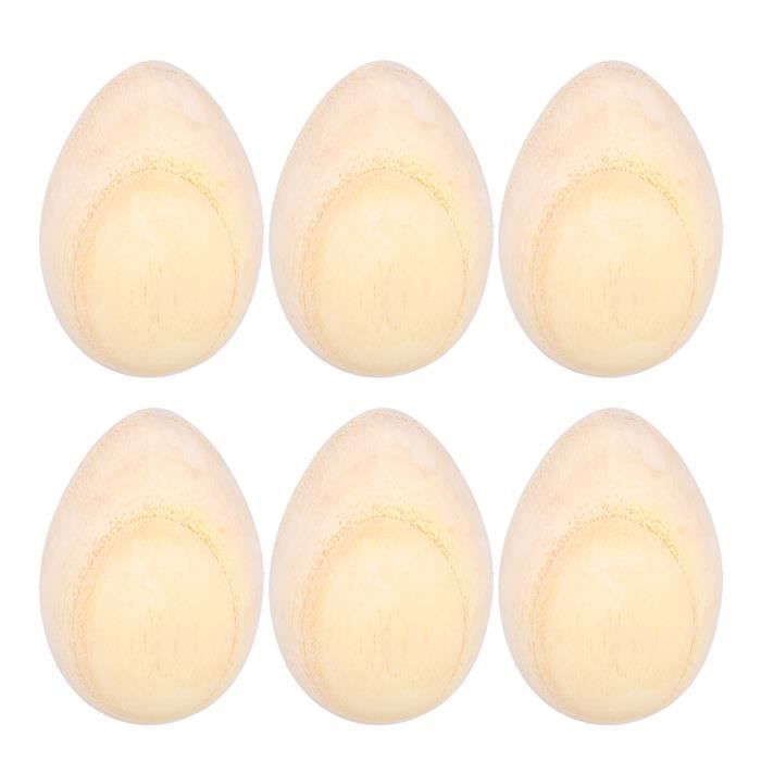 Lot De 6 Maracas En Bois - Œufs De Pâques Musicaux - Jouet De Percussion Pour Bébés Et Enfants