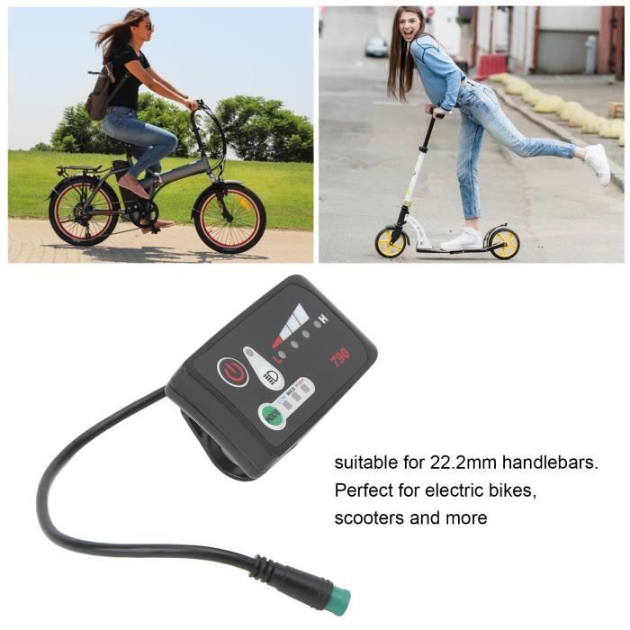 Écran Affichage Vélo Électrique LED – Compteur Résistant ABS Étanchéité 5P, Compatible Guidon 22,2 Mm