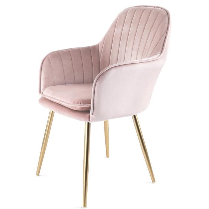 genesis muse chaise d'appoint en tissu velours avec pieds en métal - rose argenté