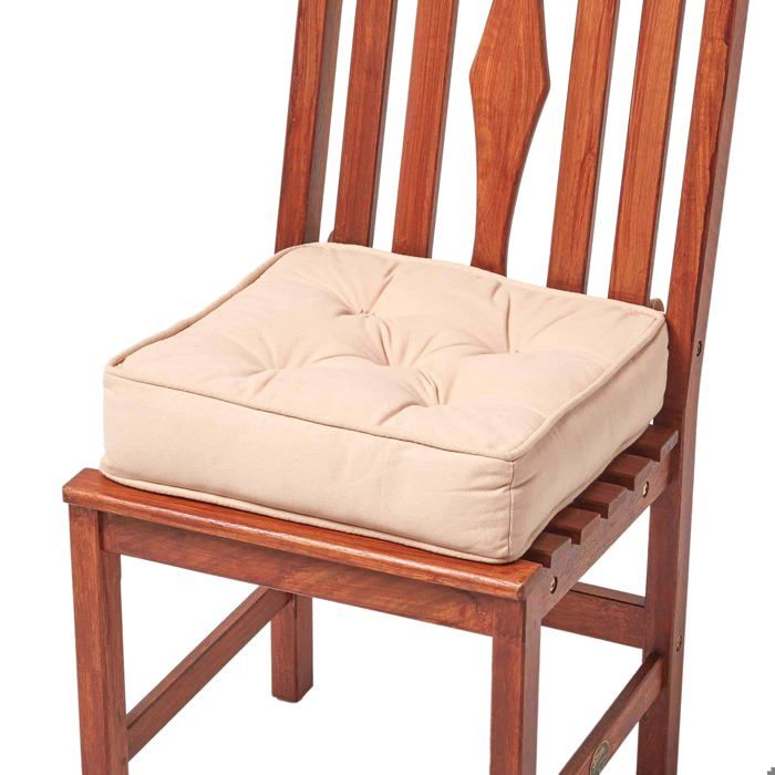 Galette de chaise coussin rehausseur en coton Beige 40 x 40 x 10 cm