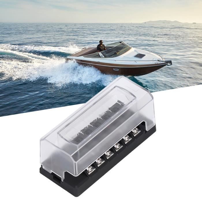 Bloc De Fusibles à Lame 6 Voies 12V Avec LED Et Couvercle - Pour Voiture Bateau Camion SUV