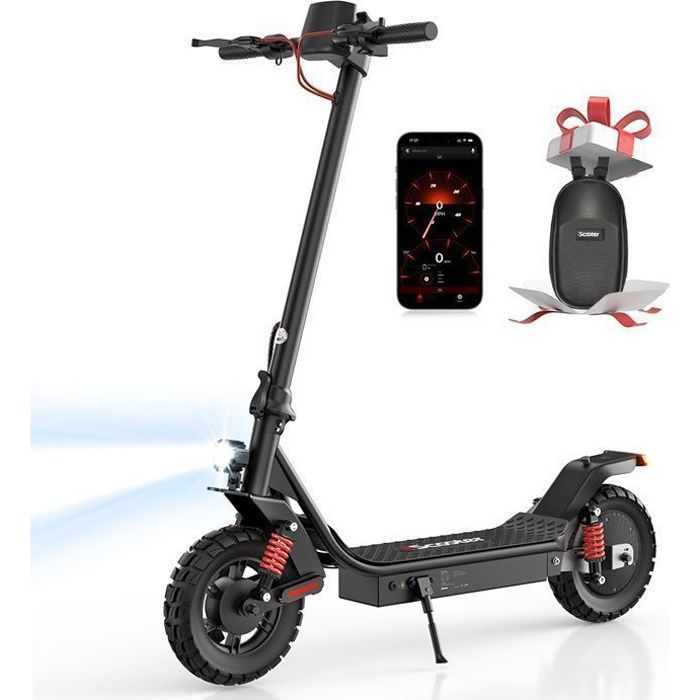 iScooter Trottinette Électrique Adulte, Noir, Sac