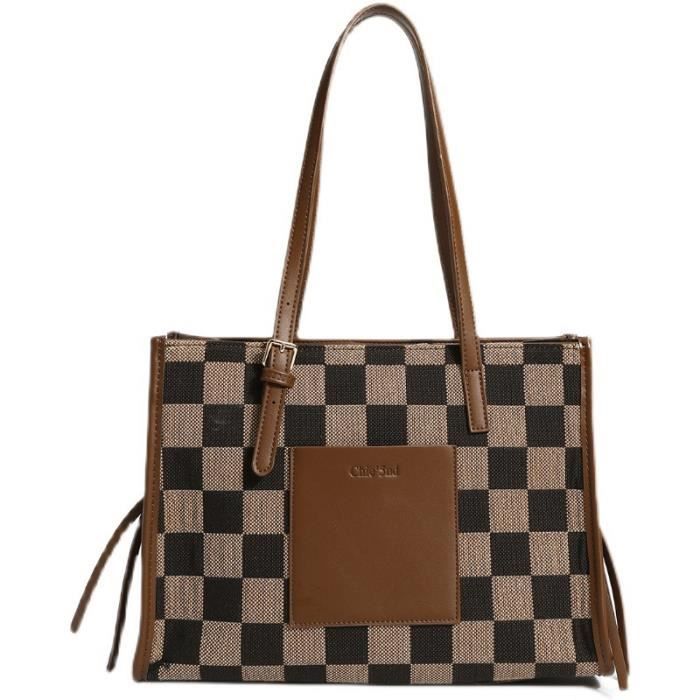 Sac Cabas Femmes Grand PU Cuir Sac de Cours Portable Sac a Main pour Les Cours Lycee 35*12*25cm 