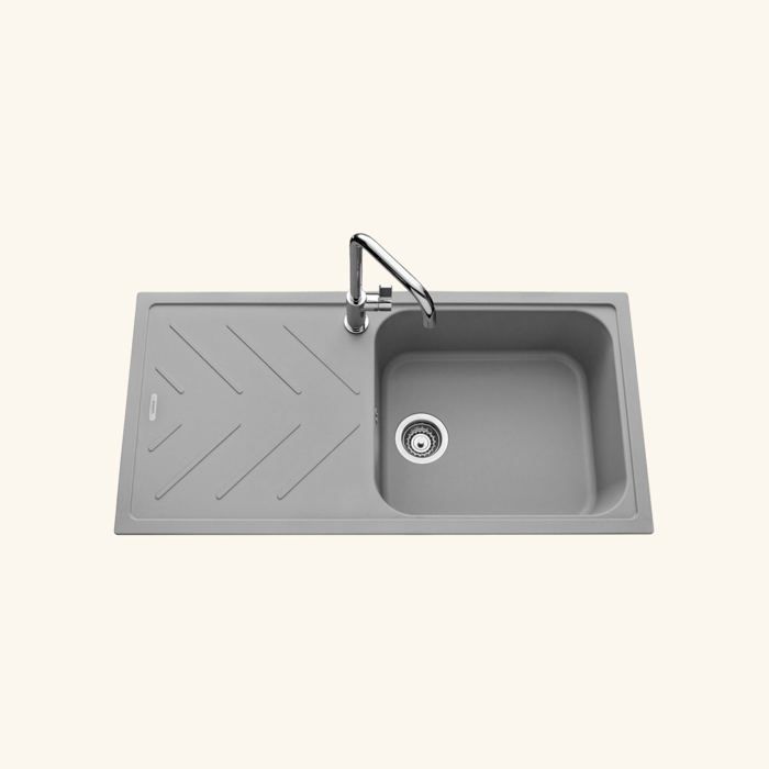 Évier granit gris Luisina ARPEGE 1 grand bac 1 égouttoir 500x1000 Évier granit gris Luisina ARPEGE 1 grand bac 1 égouttoir 500x1000