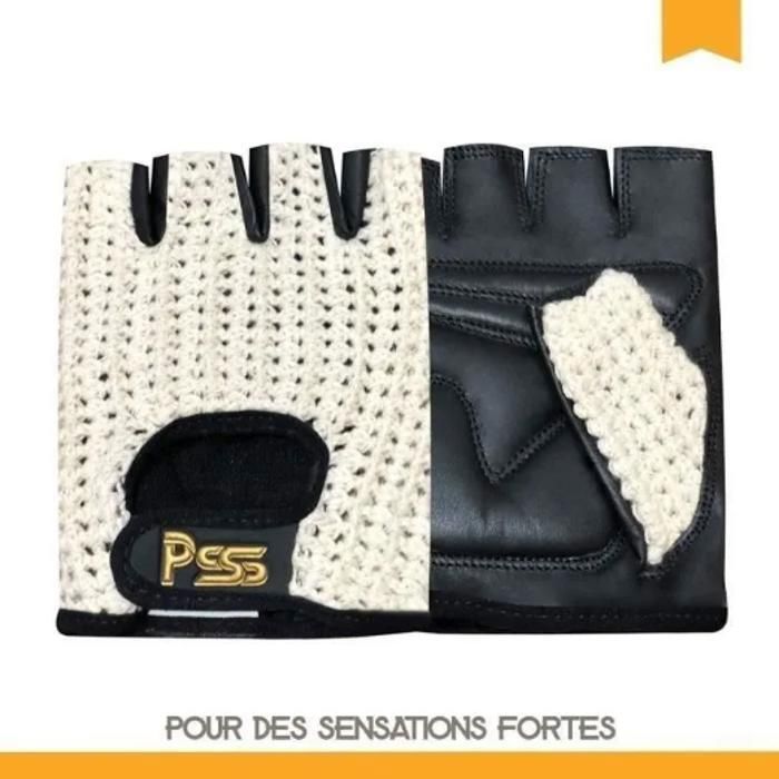 Prime Mitaines Gants Cuir Vélo Fitness À Mailles Épaisses Et Rembourrage Mousse Pour Homme/Femme Été/Hiver Doux - Noir