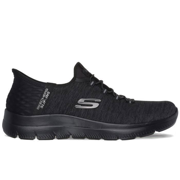 Chaussures Femme SKECHERS Summits Dazzling Haze Noir Lacets Talon Plat