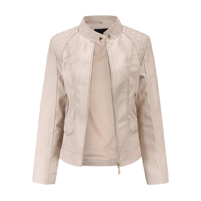 Tomwell Veste Cuir Femme Elegante Fermeture Eclair Manteau A Capuche Court Veste Bomber Blousons En Simili Cuir Court Moto Jacket B Abricot Cdiscount Pret A Porter