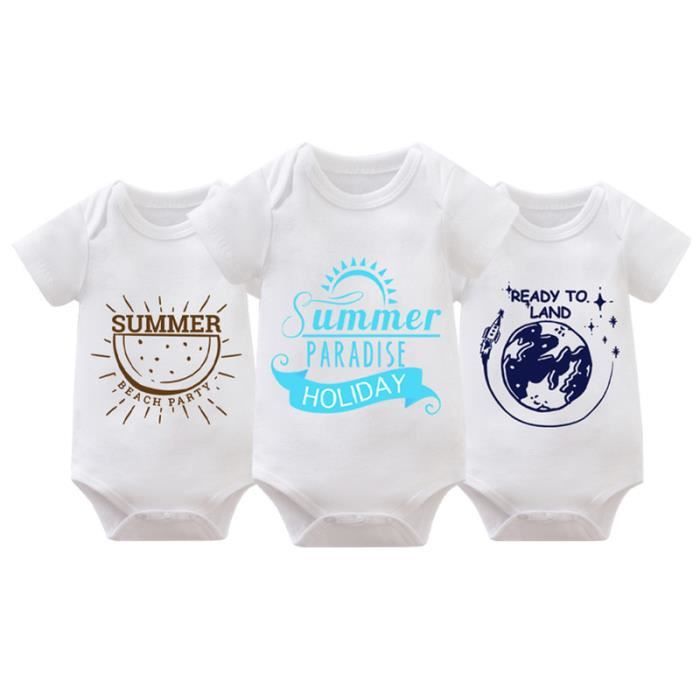 3x Body Bebe Fille Manches Courtes L Ete Taille 0 24 Mois Blanc Cdiscount Pret A Porter