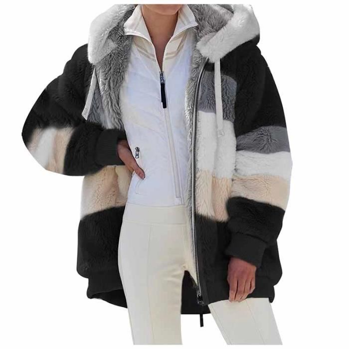 Manteau en fausse fourrure pour femme Marque Modèle Chaud et