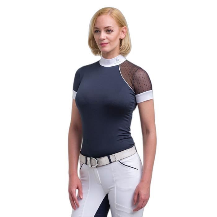 Equitheme Funza Womens Short Sleeve Show Polo Navy