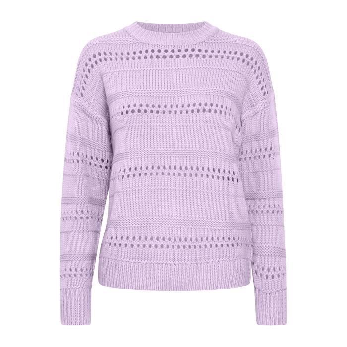 Pull Femme Springfield Pointelle Lurex - Manches Longues, Matière Soignée, Style Urbain Décontracté