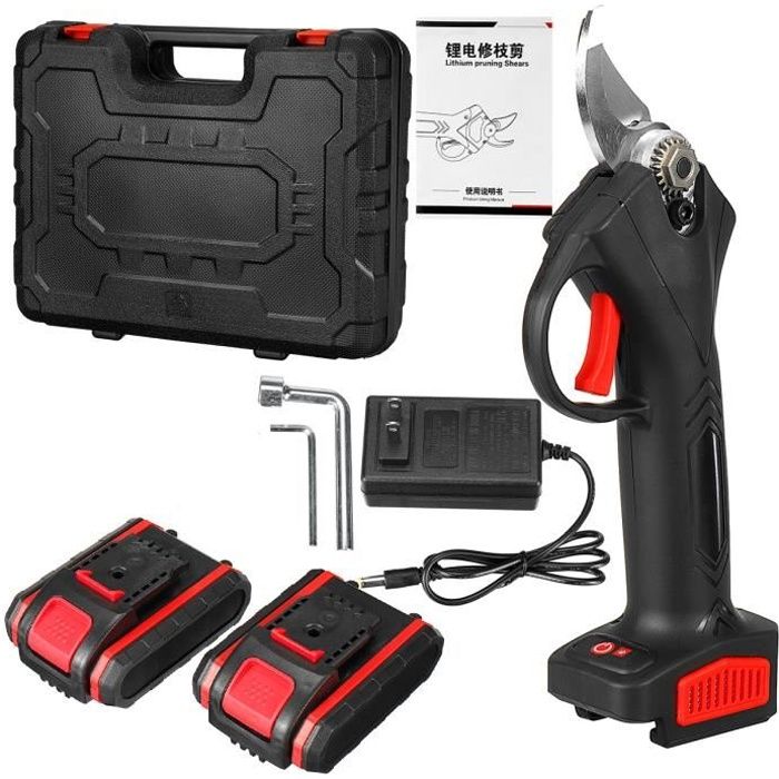 Sécateur Électrique Sans Fil Geevorks 30mm Avec 2 Batteries