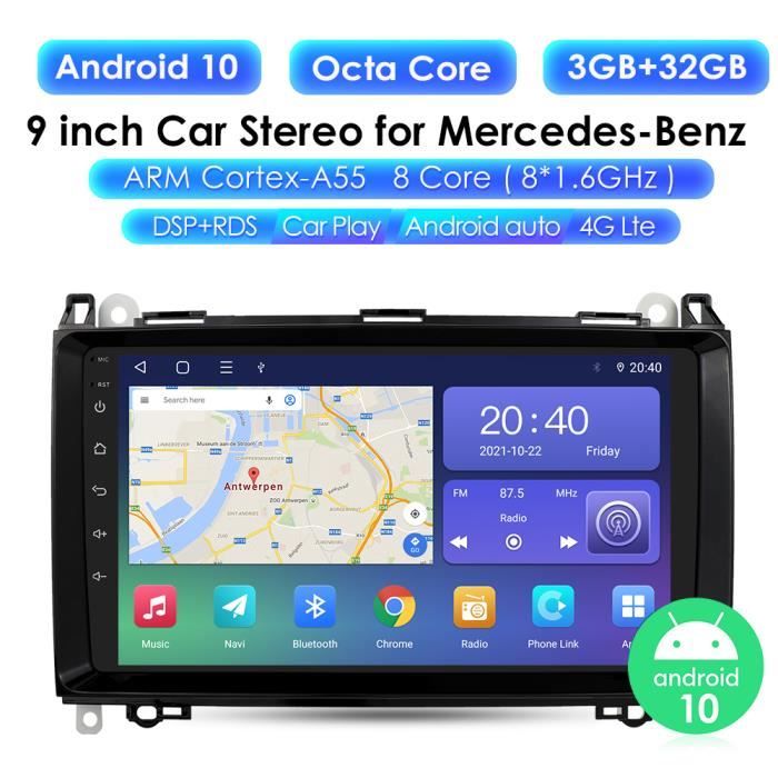 Lecteur multimédia d'autoradio Android pour Mercedes Benz B200 Sprinter W906 W639 classe AB W169 W245 Viano Vito GPS Navi Carplay