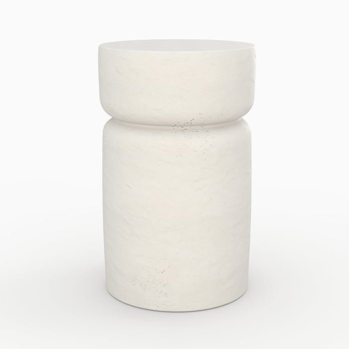 Table dappoint ronde blanche en fibre dargile effet béton D30 cm - Tahiti - Maison Pavane Table dappoint ronde blanche en fibre dargile effet béton D30 cm - Tahiti - Maison Pavane