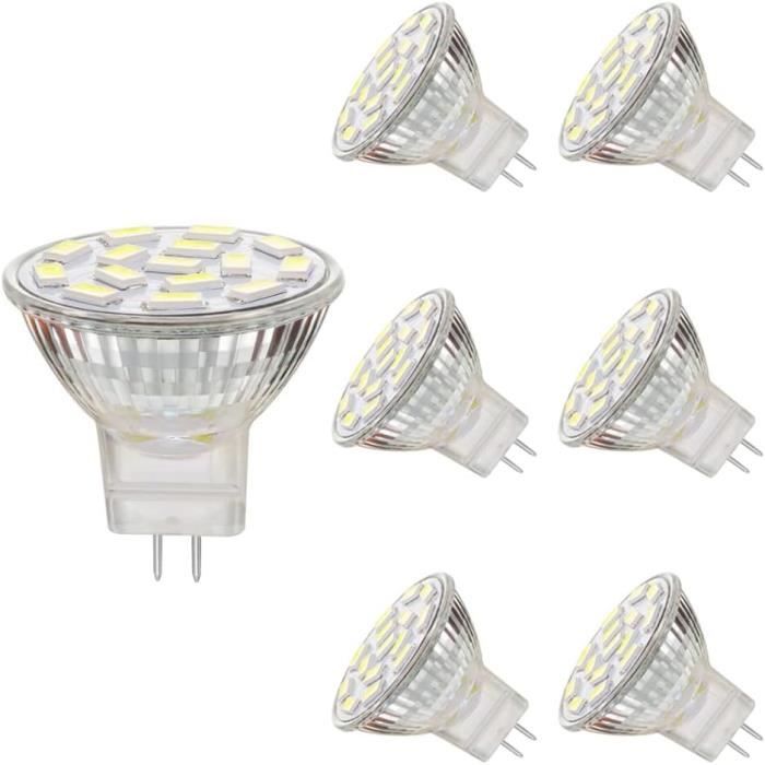 TOTITOM Lot De 2 Ampoules LED MR11 12 V 3 W, Remplacement Halogène Pour Paysage, Accent, éclairage Sur Rail Et Fibre Optique Pour Sapin De Noël, Base GU4 à Deux Broches(blanc Chaud