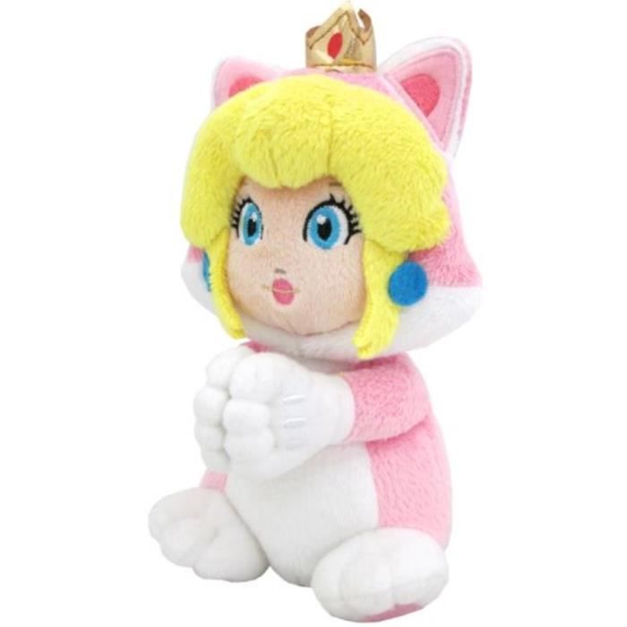 peluche peach cat 19cm