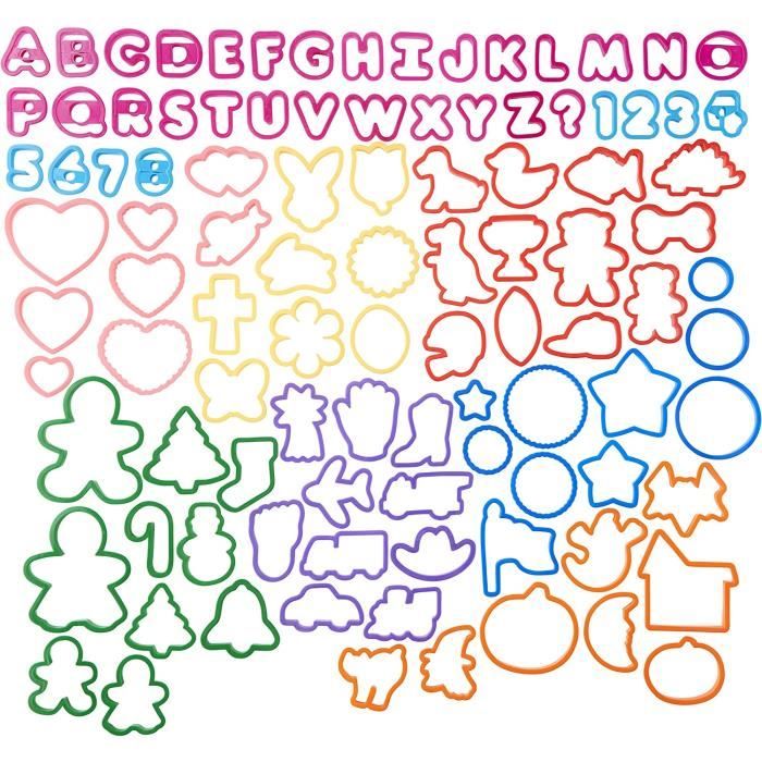 Lot De 83 Tampons Alphabet Et Chiffres Pour Fondant - Lettres Majuscules, Minuscules, Symboles - En Plastique Réutilisable, Pour Décorer Gâteaux Et Biscuits - 4