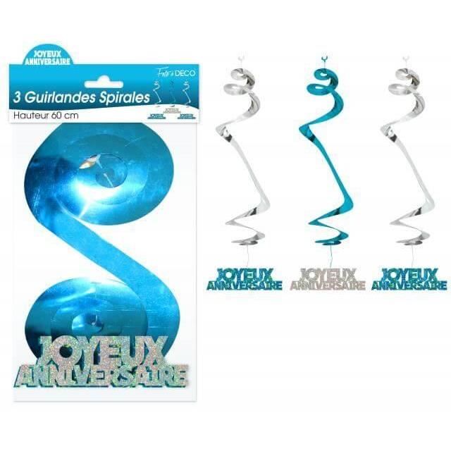 Guirlande Spirale Joyeux Anniversaire Bleu X3 Ref Ssph00b Cdiscount Maison Guirlande Spirale Joyeux Anniversaire Bleu X3 Ref Ssph00b Cdiscount Maison