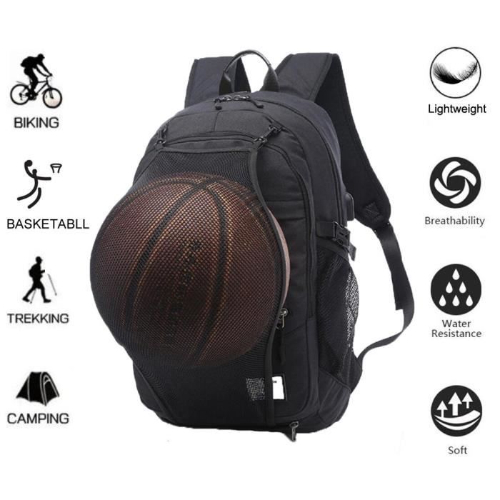 Alftek Sac à dos de voyage avec port de chargement USB de basket en maille filet décole Sac dordinateur Sacs pour ordinateur portable 39,6 cm 