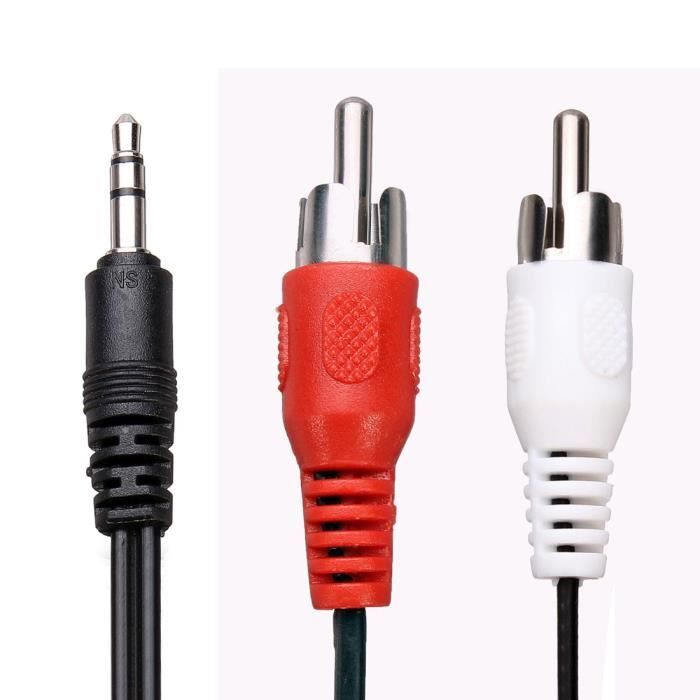 Câble Adaptateur Audio Stéréo Jack 3.5mm Mâle vers double RCA Mâle Cordon 1.2M Cdiscount