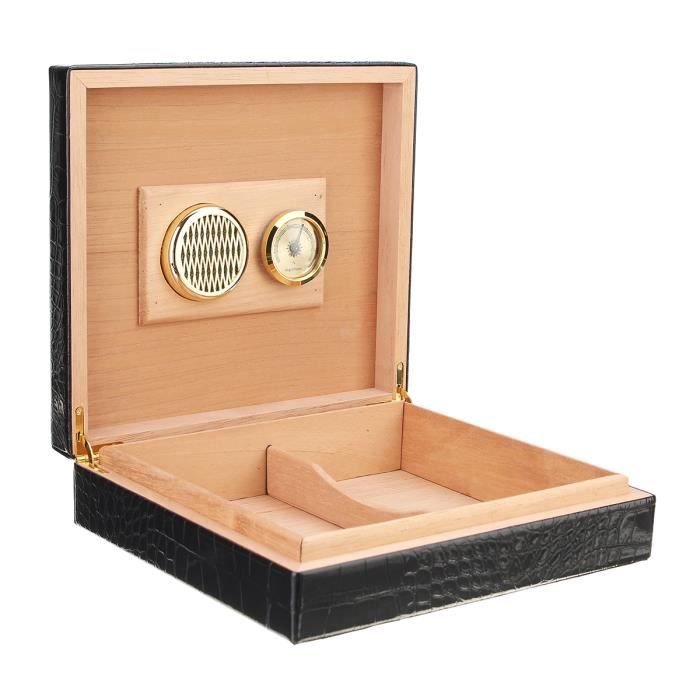 Humidor En Bois De Cèdre Pour Cigares - Avec Hygromètre Et Humidificateur - Taille Petit (15-25 Cigares)