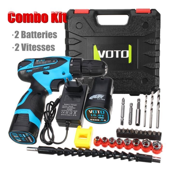 Coffret Visseuse Perceuse Electrique Rechargeable Sans Fil 2 Batterie 2 Vitesse 16 8v Boitier Outil Foret Tournevis Douille Ecrou Achat Vente Visseuse Devisseuse Perceuse Visseuse Electrique Cdiscount