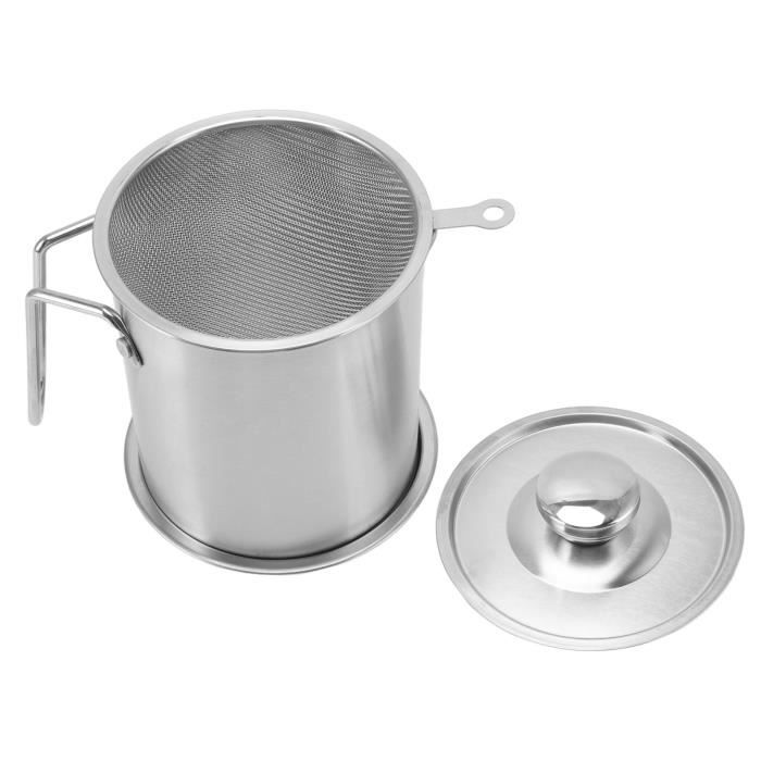 Pot En émail Vintage Avec Couvercle - 600 Ml, 17x17x13 Cm - Pour Graisse De Bacon, Soupe, Rangement épices - Blanc
