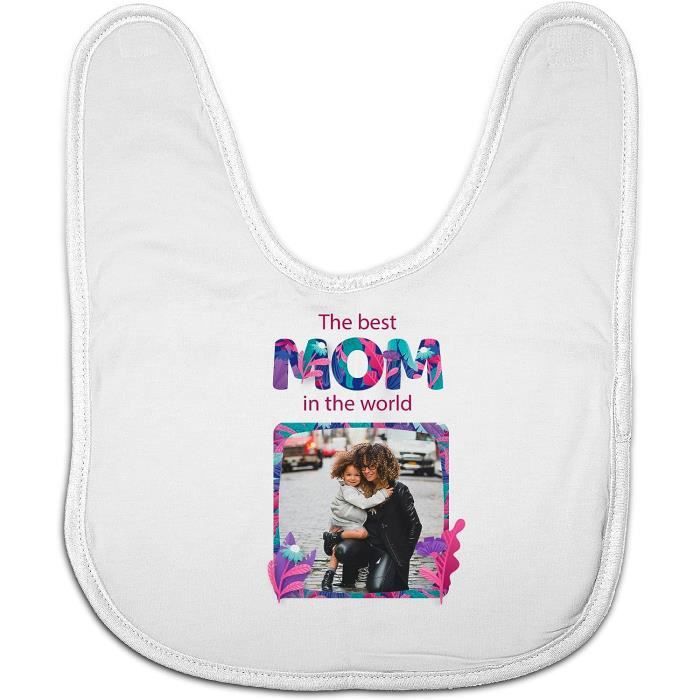 Bavoir Bébé Personnalisable En Silicone - Avec Prénom Gravé, Réceptacle, Ajustable Et Lavable Au Lave-vaisselle