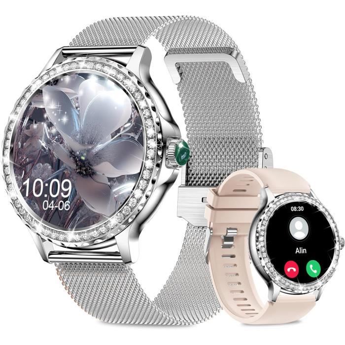 Montre Connectée Femme Avec Appel Bluetooth 5.3,Smartwatch Ip68 Avec Fonction Féminine/120+ Modes Sport/Fréquence Cardiaque/Sommei - Téléphonie