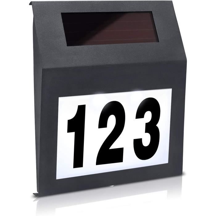 UISEBRT Numéro De Maison Solaire à LED En Acier Inoxydable - Numéro De