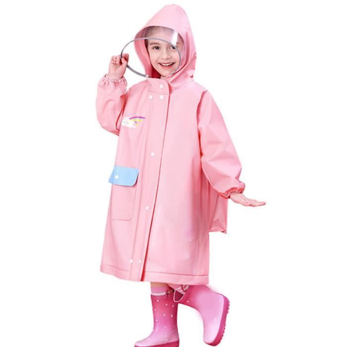 2 Pièces Poncho Pluie Enfant, Imperméable Avec Espace Sac à Dos, Cape