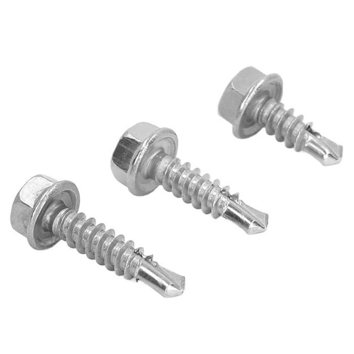 50 Vis Autotaraudeuses M2 X 10mm - Tête Hexagonale Creuse - Acier Inoxydable 304 - Uxcell