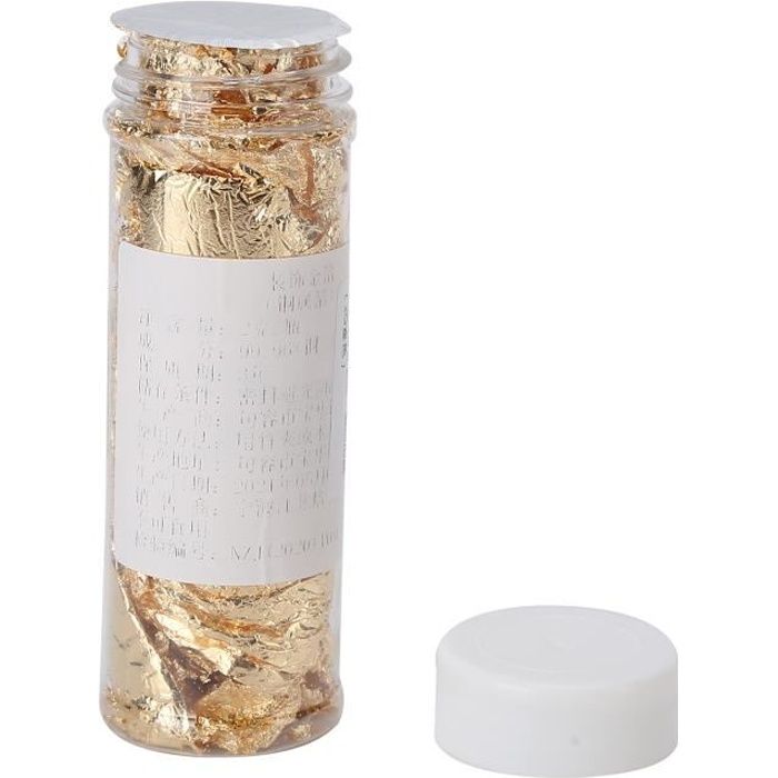 VBESTLIFE feuille d'or alimentaire Papier de feuille d'or en bouteille comestible de 2g pour la décoration de chocolats de gâteaux
