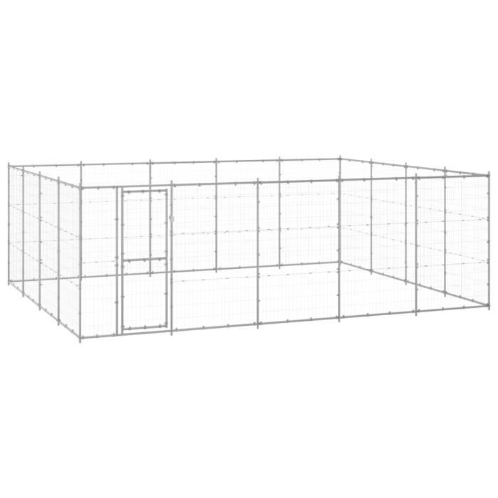vidaXL Chenil Extérieur Acier Galvanisé 24 2 m²